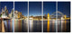 "Cityscape Sydney Nightfall" Panorama Canvas Print60"x28", 5-Panels