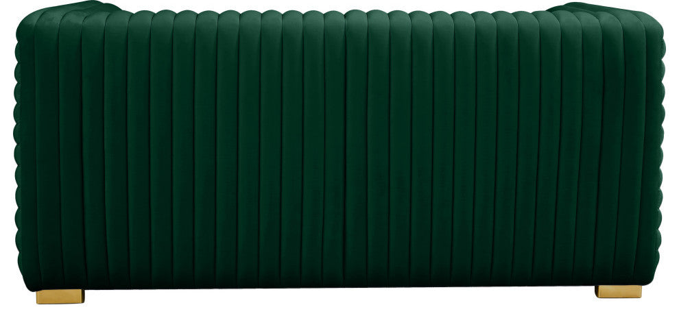 Ravish Velvet Upholstered Chair, Green, Loveseat