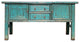 Vintage Distressed Turquoise Blue Foyer Narrow Side Console Table Hws4394