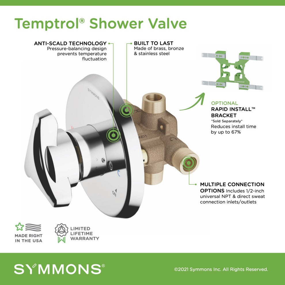Temptrol Pressure-Balancing Tub and Shower Mixing Valve