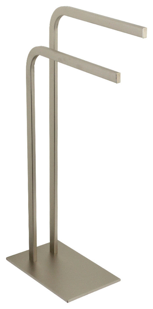 Kingston Brass Pedestal Dual Towel Rack, Brushed Nickel