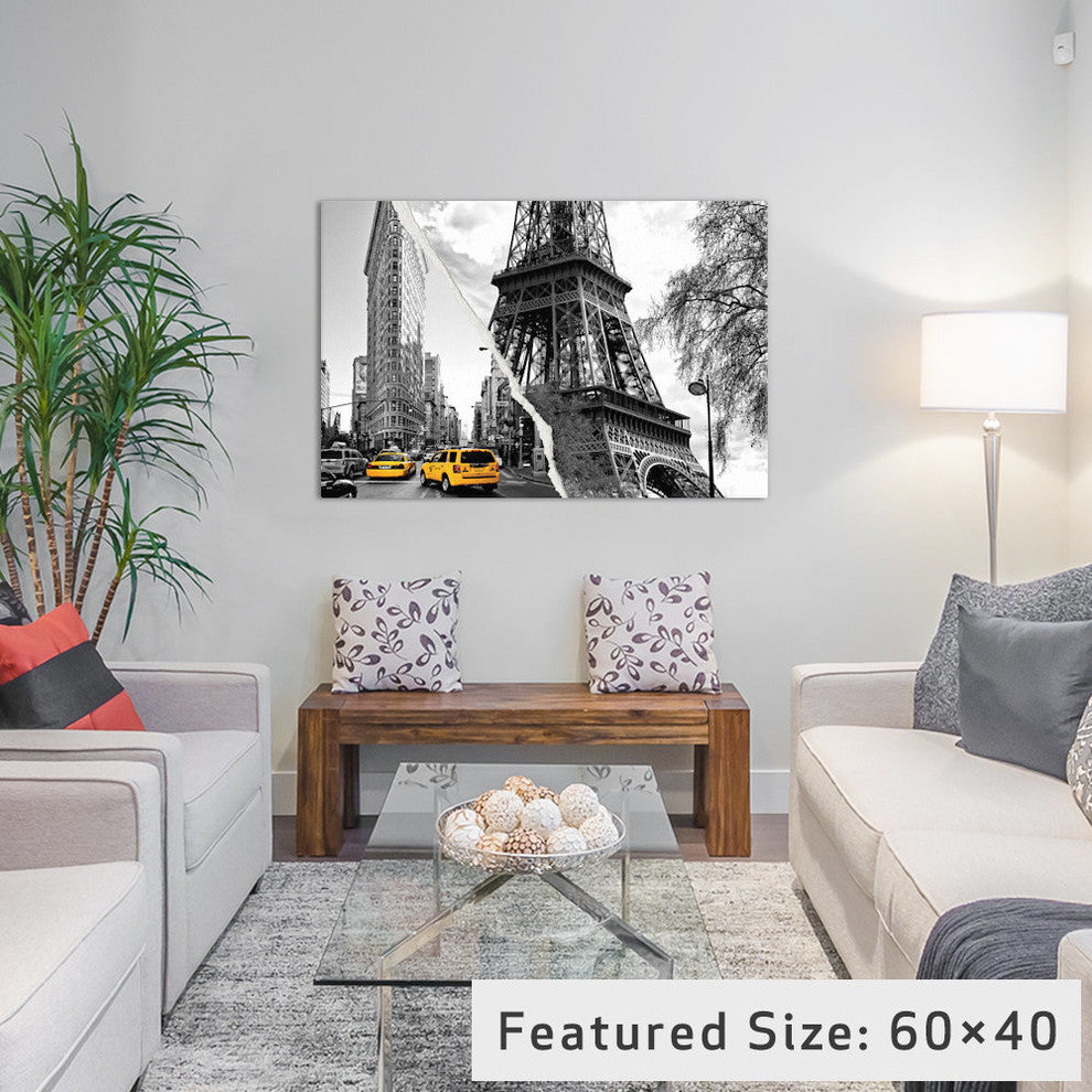 "Dual Torn Series Paris New York" by Philippe Hugonnard, 26x18x1.5