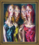 Alfred Henry Maurer Four Sisters - 16" x 20" Framed Premium Canvas Print