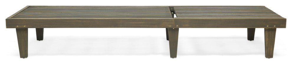 Addisyn Outdoor Wooden Chaise Lounge, Set of 2, Gray Finish