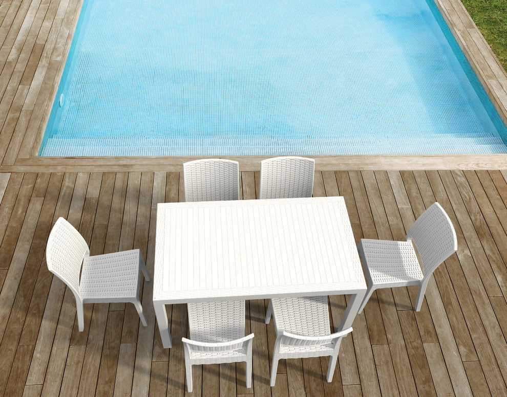 Compamia Orlando Outdoor Rectangle Dining Table, White
