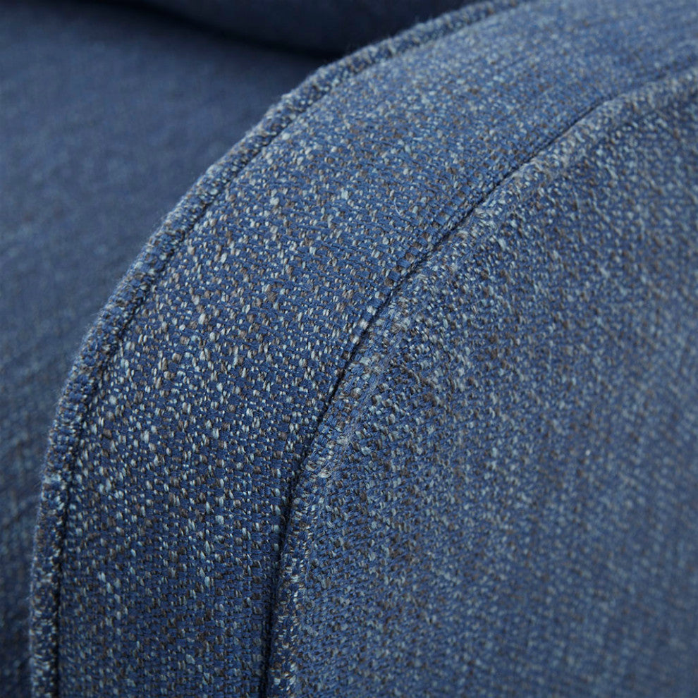 Madison Park Brianne Wide Seat Lounge Swivel Arm Chair, Navy Blue