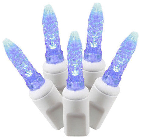 70Lt Led Blue/Ww M5 Icicle Ec Set 9'L