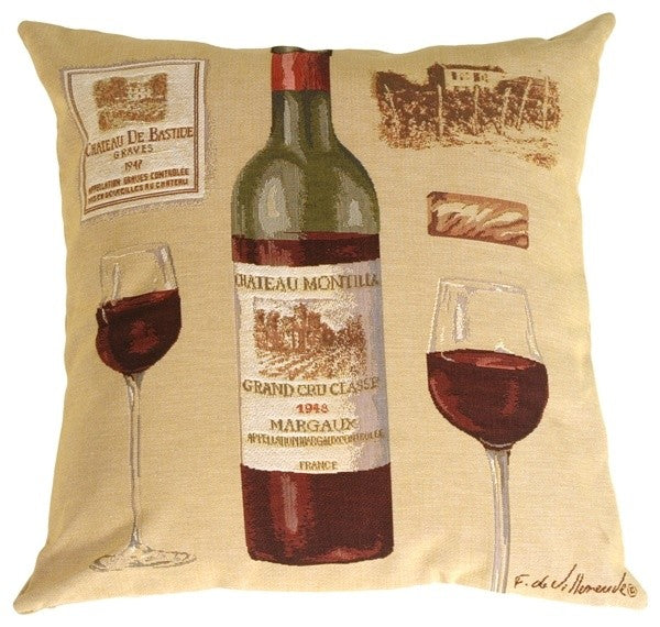 Pillow Decor - Fabrice de Villeneuve Red Wine Pillow