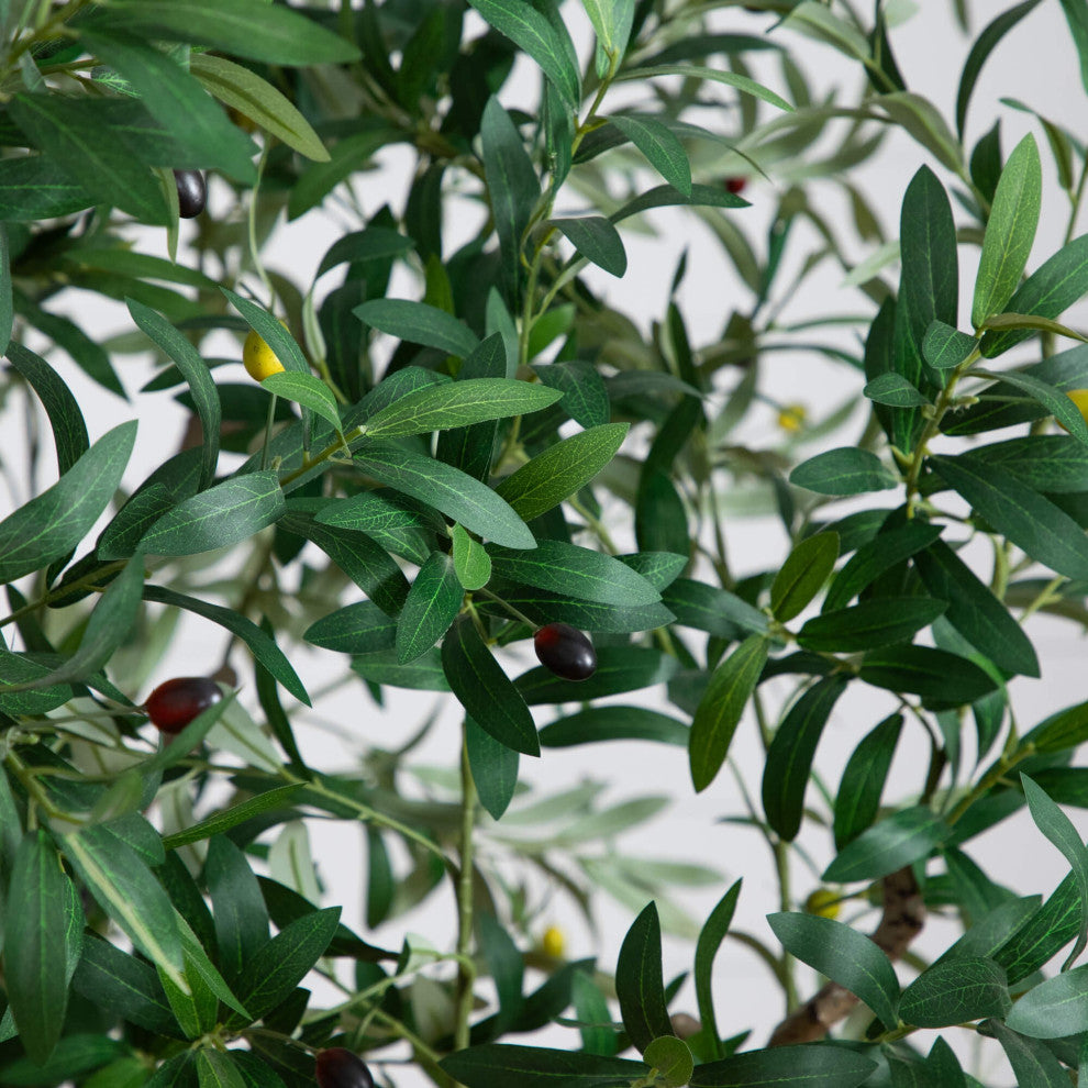 8ft. Artificial Grand Olive Tree, White Decorative Planter