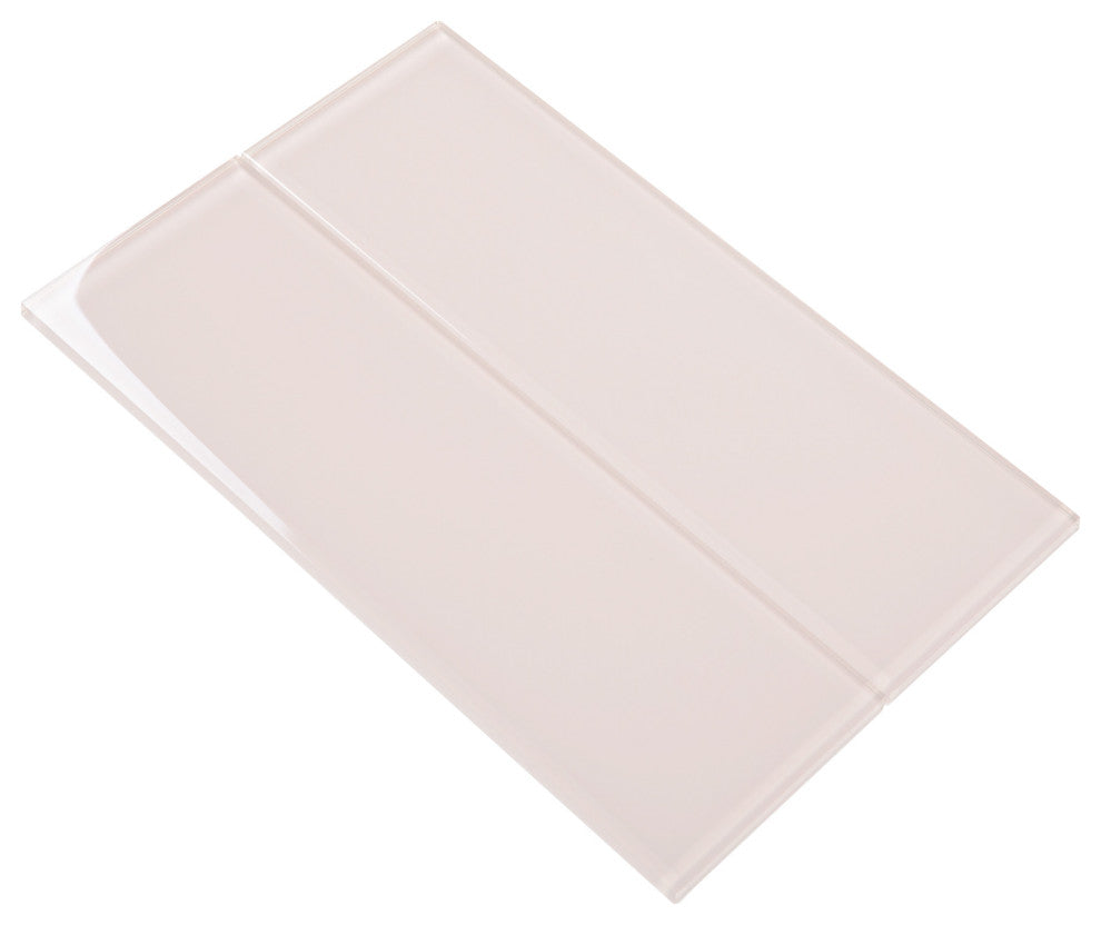 4"x12" Glass Subway Collection, Rose Pale Pink