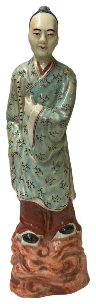 Vintage Oriental Ancient Style Dressing Ceramic Man Art Figurine Hws4419