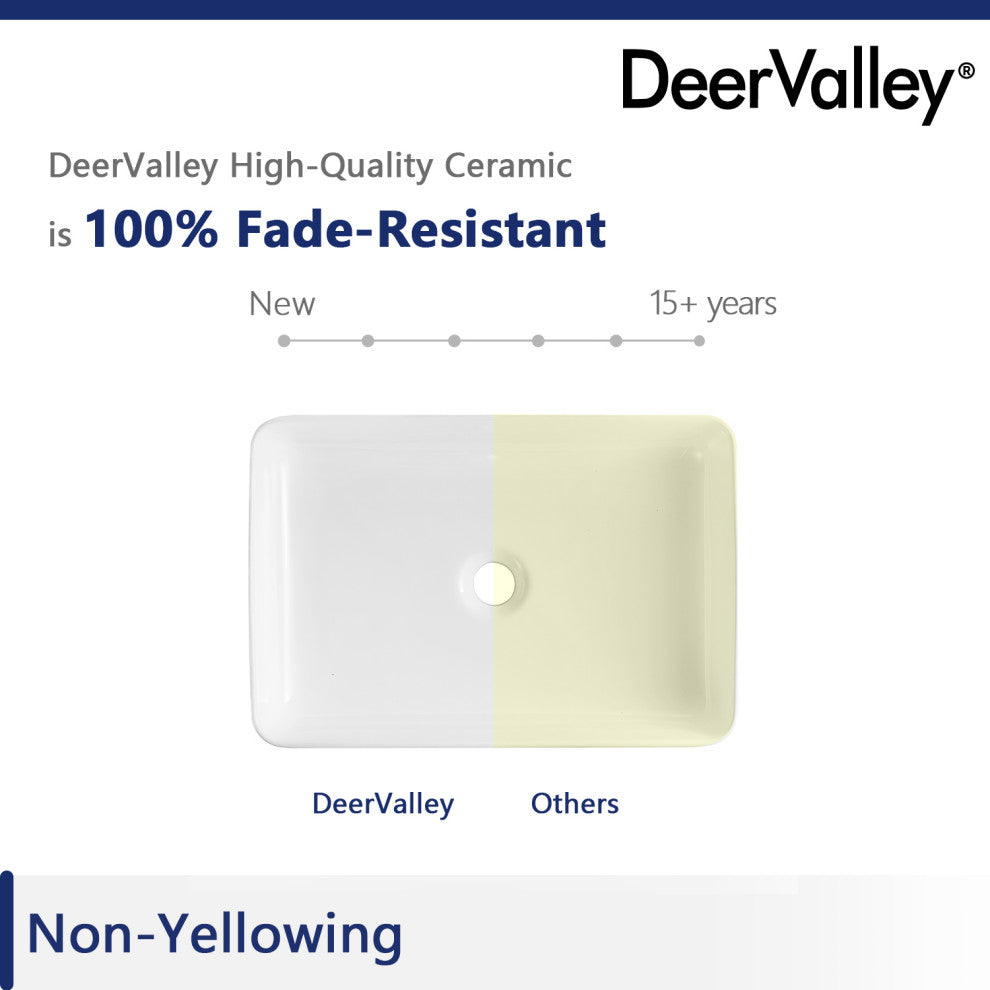 Rectangle Above Counter Porcelain Ceramic Bathroom Vessel Vanity Sink Art Basin