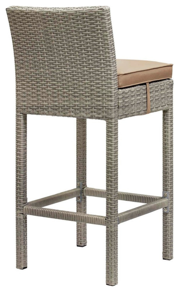 Conduit 5 Piece Outdoor Patio Wicker Rattan Set Light Gray Mocha