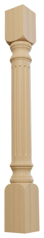 Richmond Fluted Cabinet Column (Top Block: 6 1/8", Bottom Block: 7 1/8"), Cherry