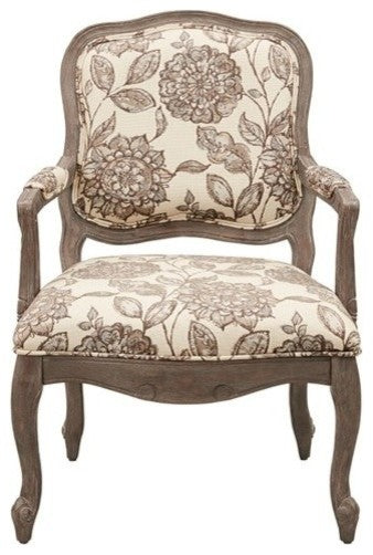 Madison Park Monroe Camel Back Exposed Wood, Floral
