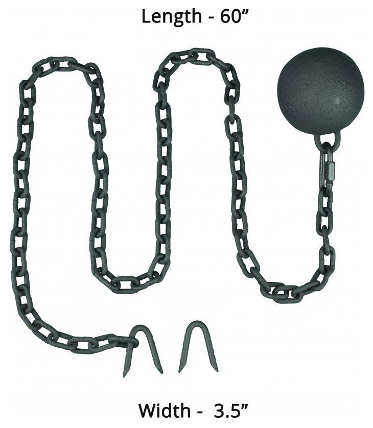 Cast Iron Cannonball Weight Gate Closer Latch Colonial Design and 5 Feet Chain