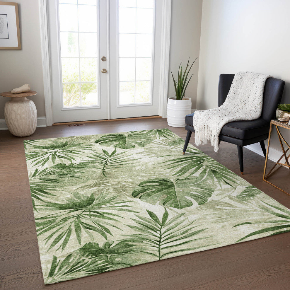 Machine Washable Indoor/Outdoor Chantille ACN1886 Aloe 2'6" x 3'10" Rug