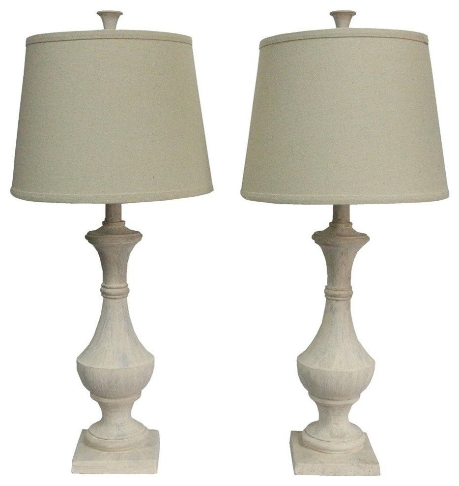Marion Table Lamps, Set of 2, Weathered White