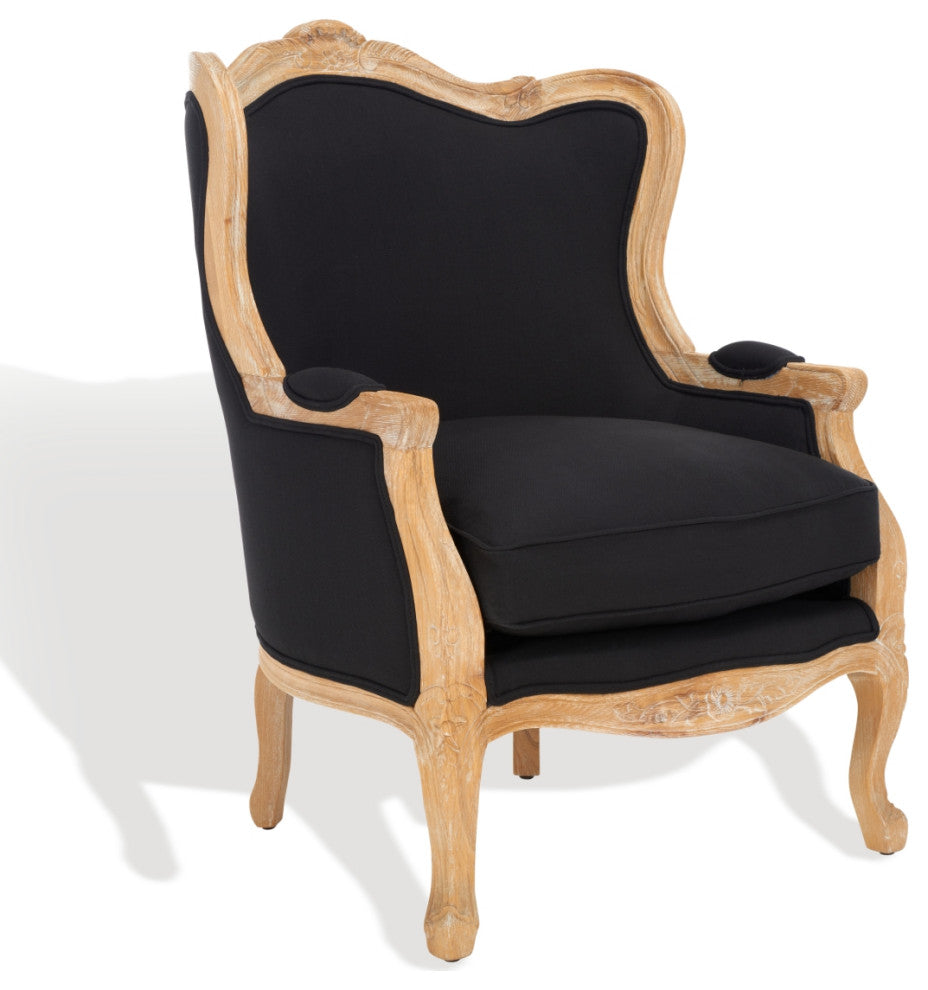 Safavieh Couture Fallon Wing Chair, Black