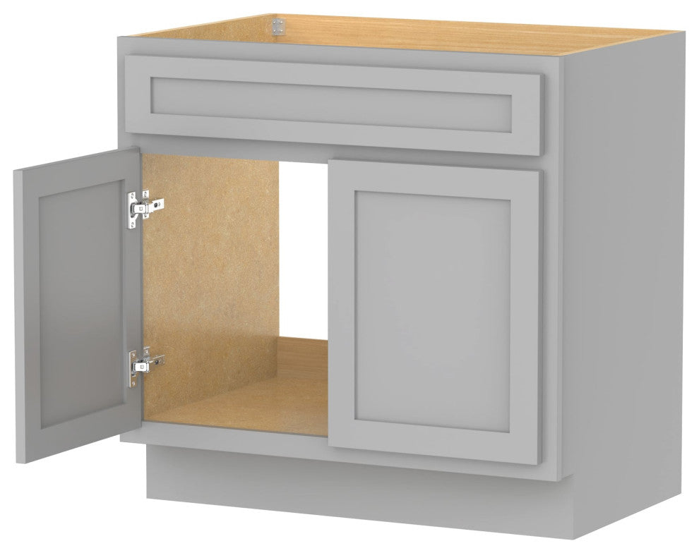 Vanity Art Vanity Base Cabinet, No Top, 36", Gray