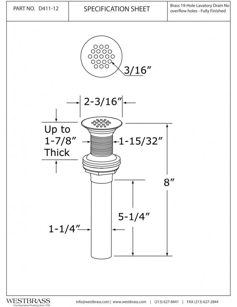 Grid Strainer Lavatory Drain W, O Overflow Holes, Exposed, Polished Nickel