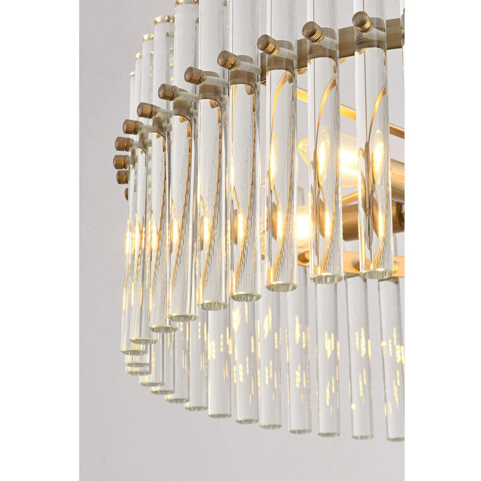 Eva Brushed Champagne Silver 5-light Chandelier