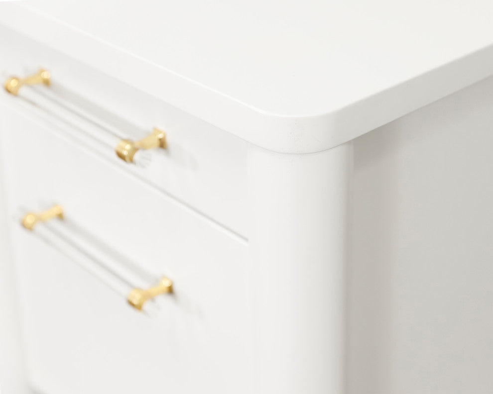 Contemporary Half-Pedestal Desk, Office Desk, Accent Desk, White