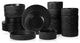 Christian Siriano Lusso Stoneware 32 Piece Dinnerware Set, Black