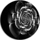 Fractal Silver Rose In Dark, Floral Abstract Art Disc Metal Art, 23"