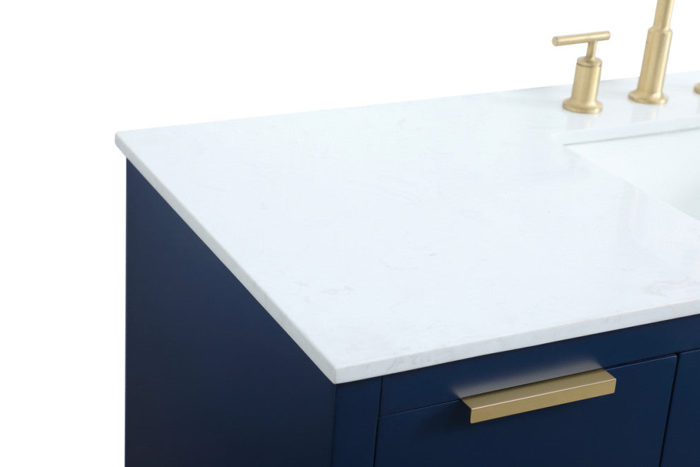 Bethany Single Bathroom Vanity, Blue, 54"