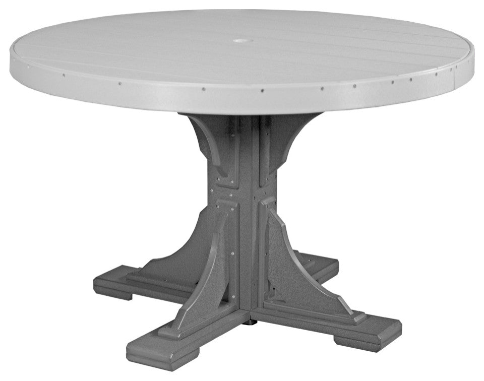Poly Round Table, Dove Gray & Slate, 4' X 4', Dining Height