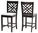 Antonia Gray Fabric Espresso Brown Finish Counter Height Pub Chairs, Set of 2