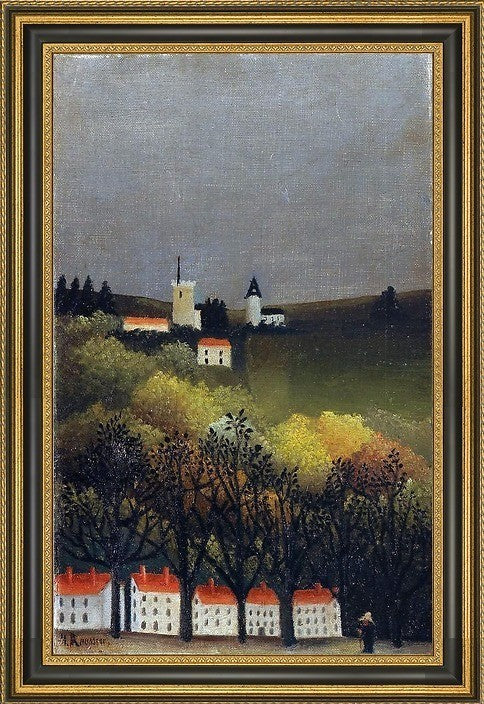 Henri Rousseau Landscape Framed Premium Canvas Print, 16"x24"