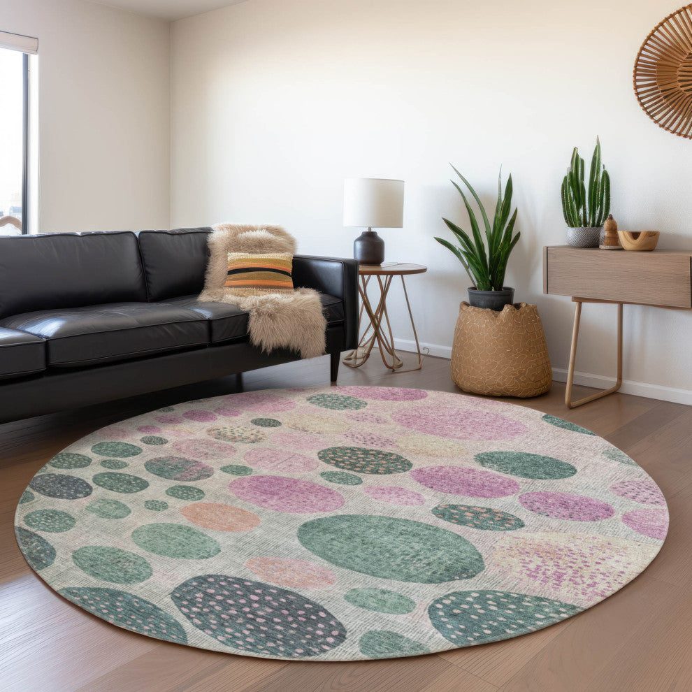 Machine Washable Indoor/Outdoor Chantille ACN1899 Cactus 8' x 8' Round Rug