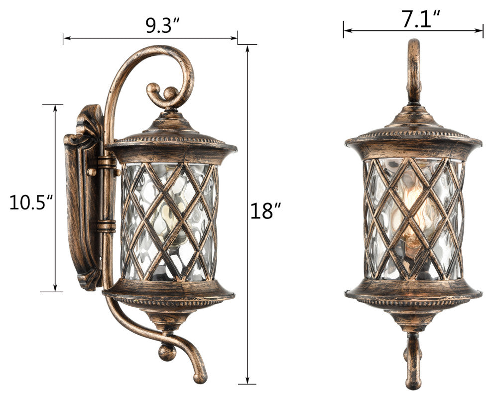 Outside Wall Lights Water Glass Exterior Wall Sconces