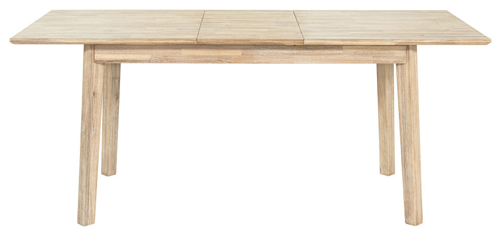 Gia 55-71" Solid Acacia Small Extension Dining Table, Gray Wash
