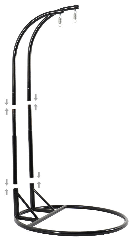 2 Person Charcoal Wicker Double Hanging Egg Swing Chair, Taupe