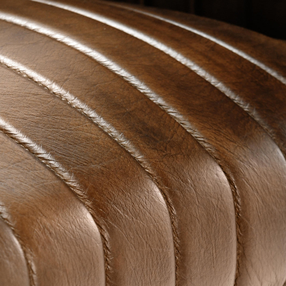 Seville Top Grain Leather Dining Chair, Brown