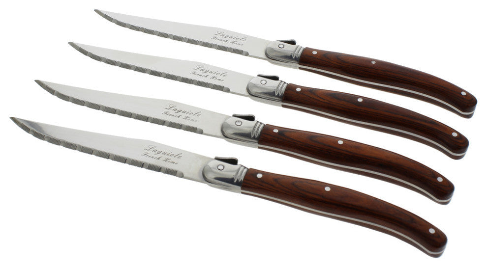 Laguiole Pakkawood Steak Knives, Set of 4