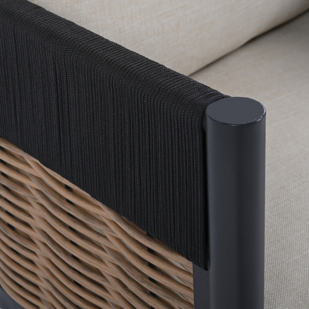 Safavieh Harrison Indoor-Outdoor Swivel Chair, Black/Taupe