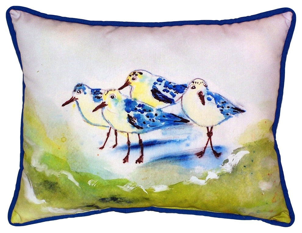 Green Sanderlings Large Indoor/Outdoor Pillow 16x20