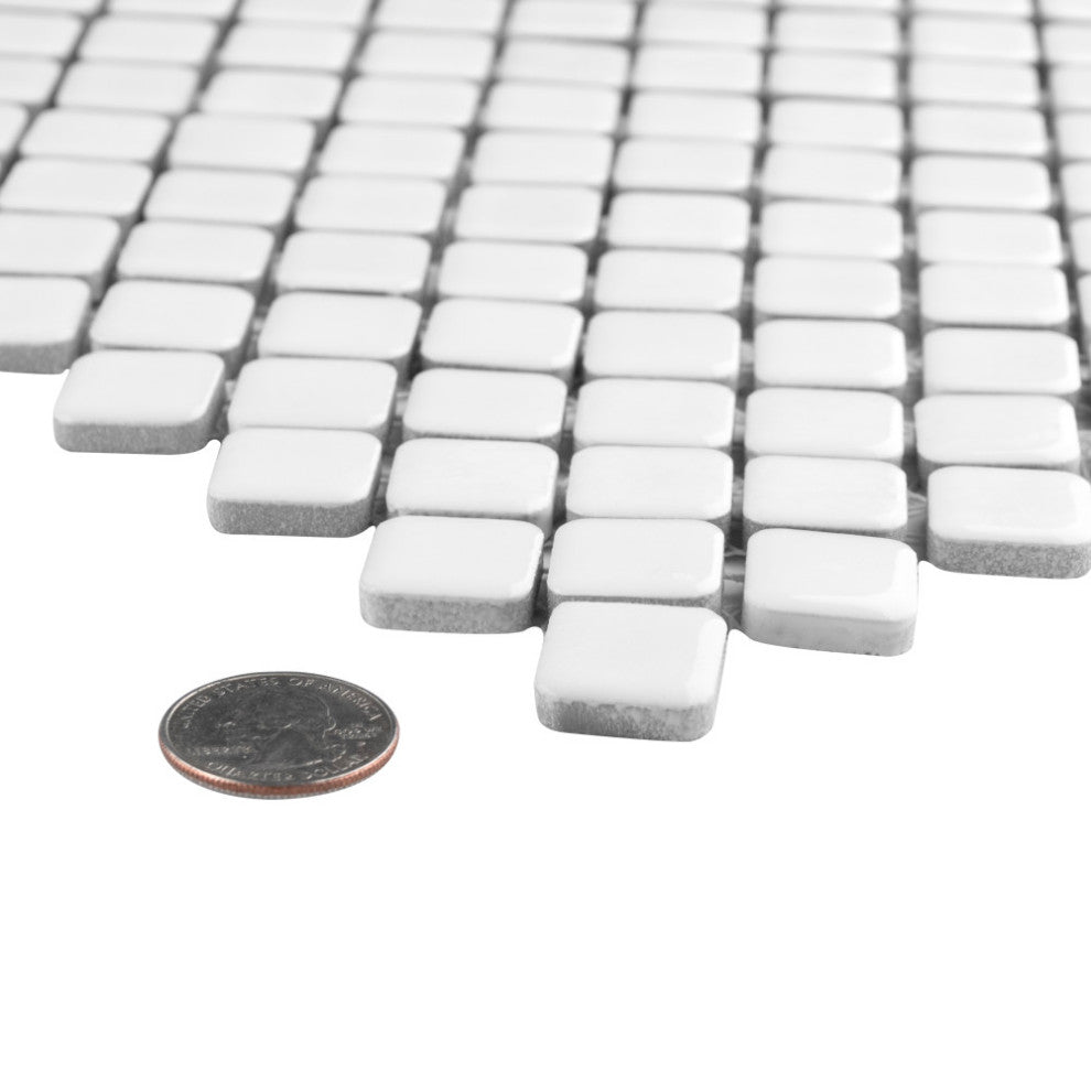 Hudson Diamond Glossy White Porcelain Floor and Wall Tile