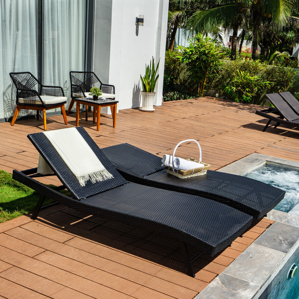 Twin Faro Chaise Lounge - Black