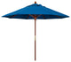 9' Square Push Lift Wood Umbrella, Pacific Blue Pacifica