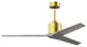 Mollywood  42" Ceiling Fan, Brushed Brass/Barnwood Tone, 60