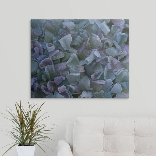 "Sea-washed Glass Fragments " Canvas Art, 30"x24"x1.25"