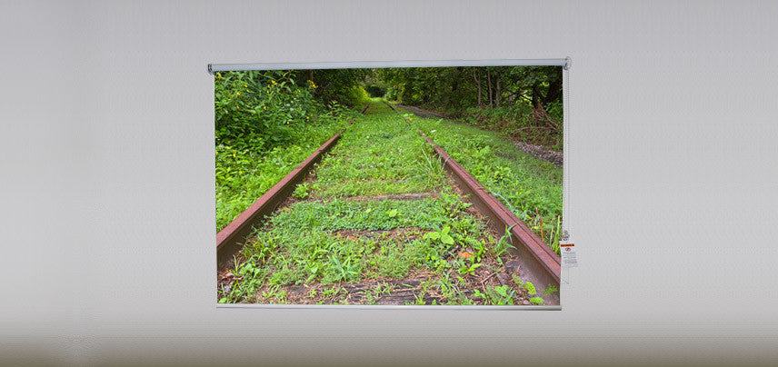 "Railway Track Green" Artwork, 5' Shade, Fabric, Right