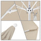11' Fiberglass Umbrella With White Frame, Antique Beige, 11'