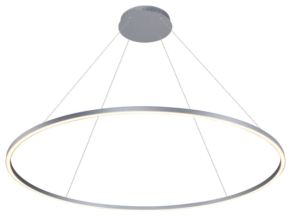 60" Tania ETL Certified Integrated LED Circular Adjustable Chandelier, Silver