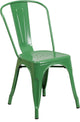 Green Metal Indoor-Outdoor Stackable Chair